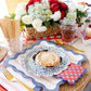 Red striped paper plate from My Mind’s Eye, 11-inch size, with a vibrant red and white striped design for casual dining.