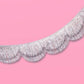 Silver Iridescent Scalloped Fringe Banner