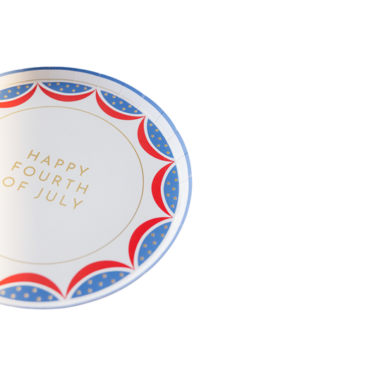 Happy 4th Of July Dessert Plates 8.25" | Set of 8