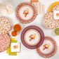 Orange Basketweave Dinner Plates | Set of 8