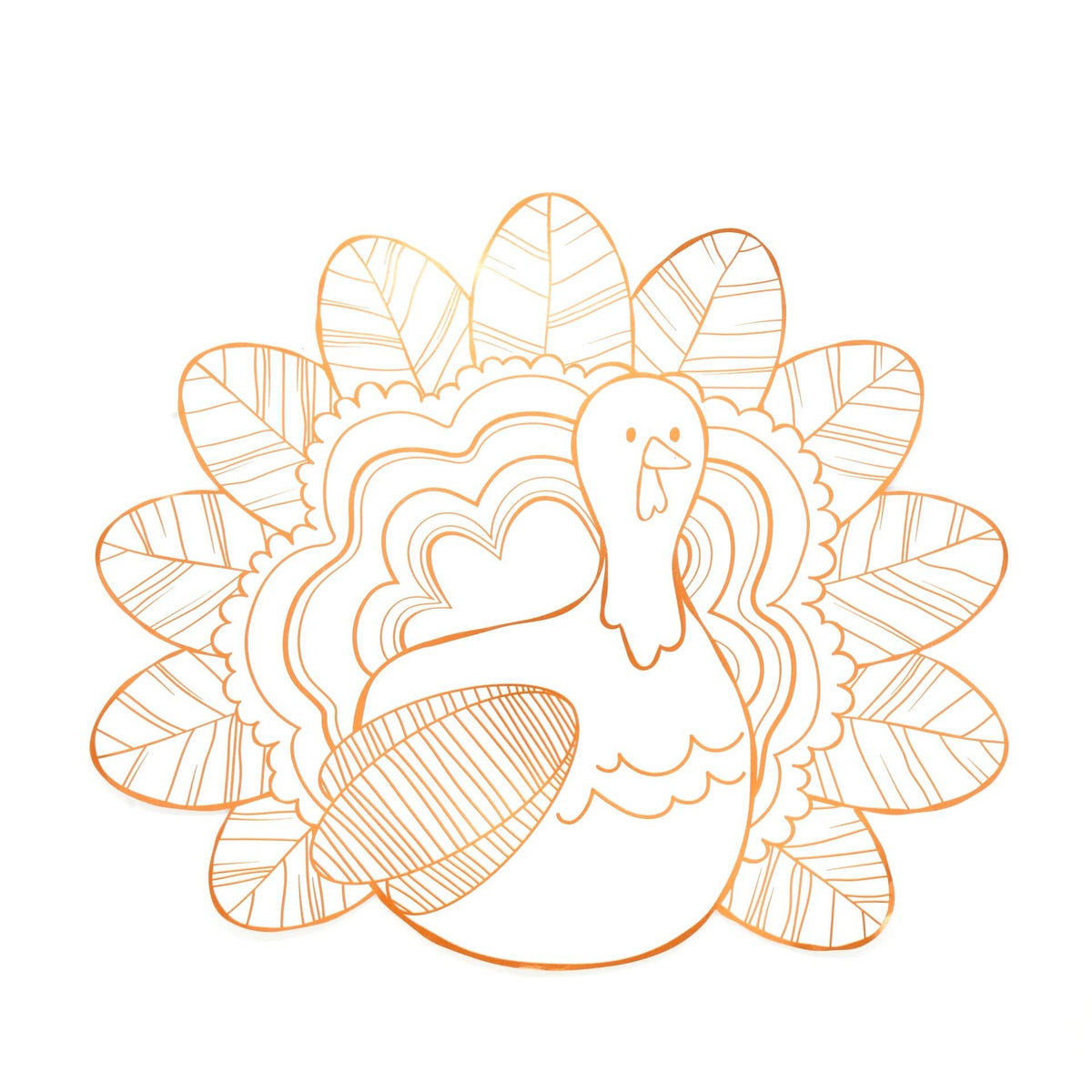 Thanksgiving turkey coloring placemats by Gatherings, featuring festive turkey illustrations for kids' holiday table decor.