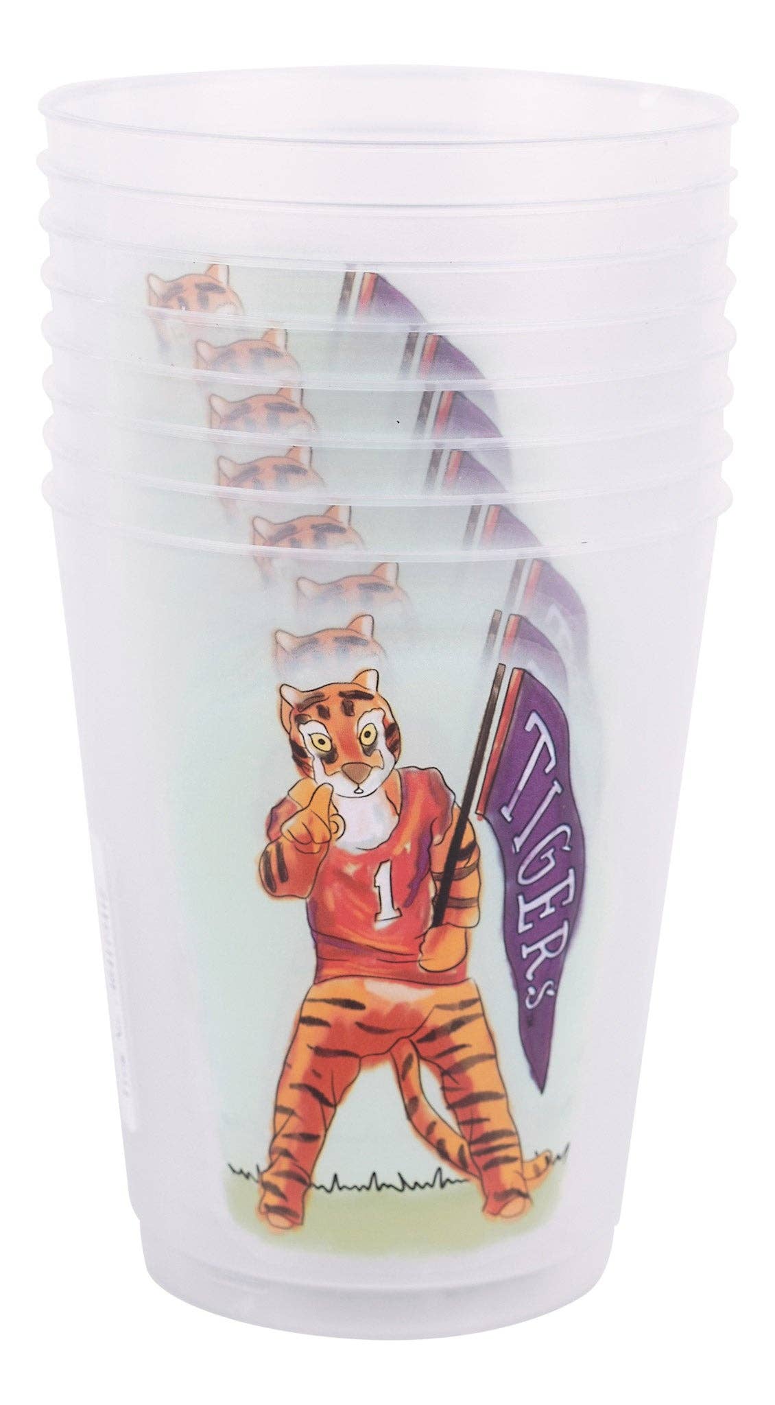 Clemson  Mascot Frosted Cups | Set of 8