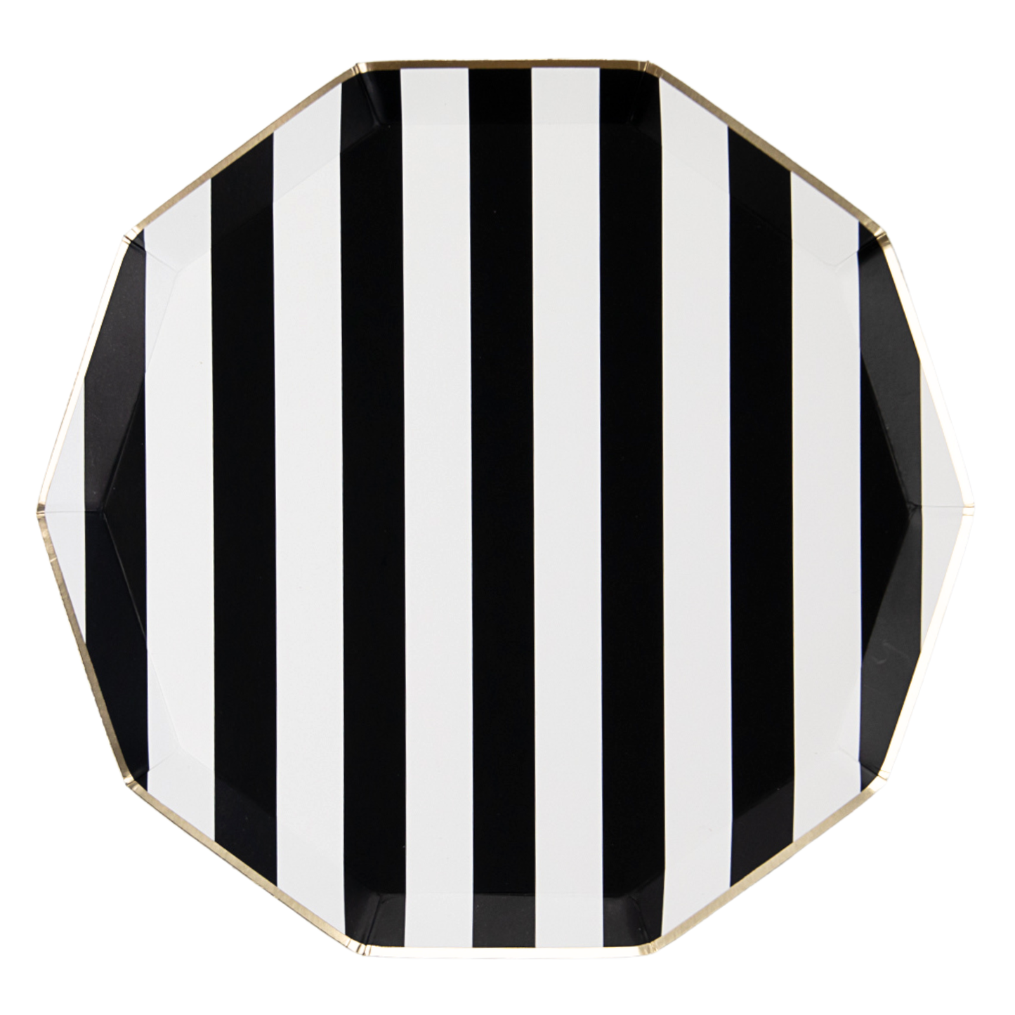 Black Cabana Stripe Dinner Plates | Set of 8