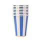 Palisades Blue Signature Cabana Stripe Cups | 8 count