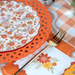 Orange Basketweave Dinner Plates | Set of 8