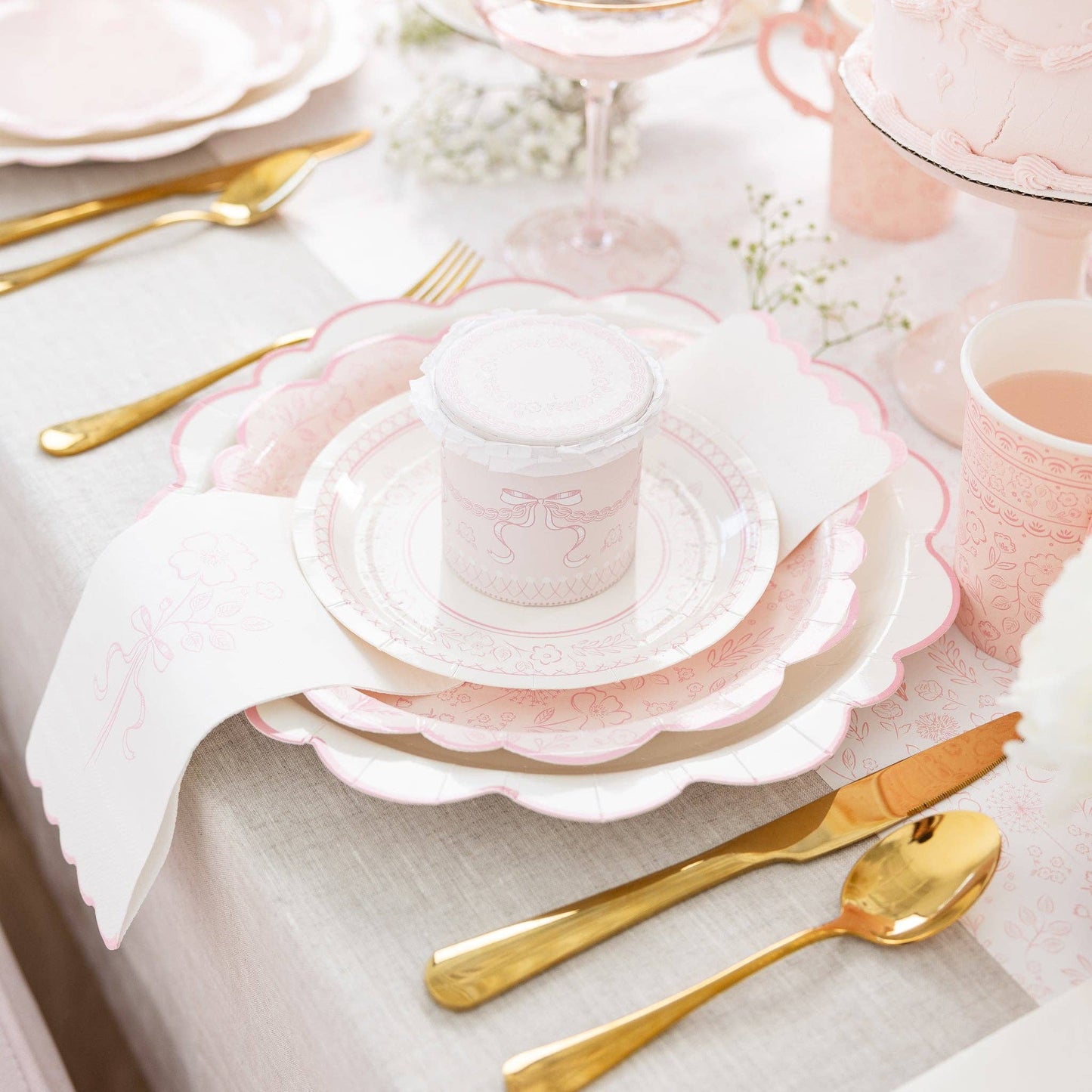 Pembroke Small Pink Floral 7" Plate | Pack of 8