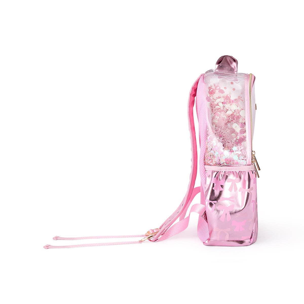 Pink Bows and Confetti backpack by Packed Party with colorful bows and confetti design, ideal for stylish casual use.