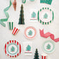 Emerald Green Cabana Stripe Cups | Set of 8