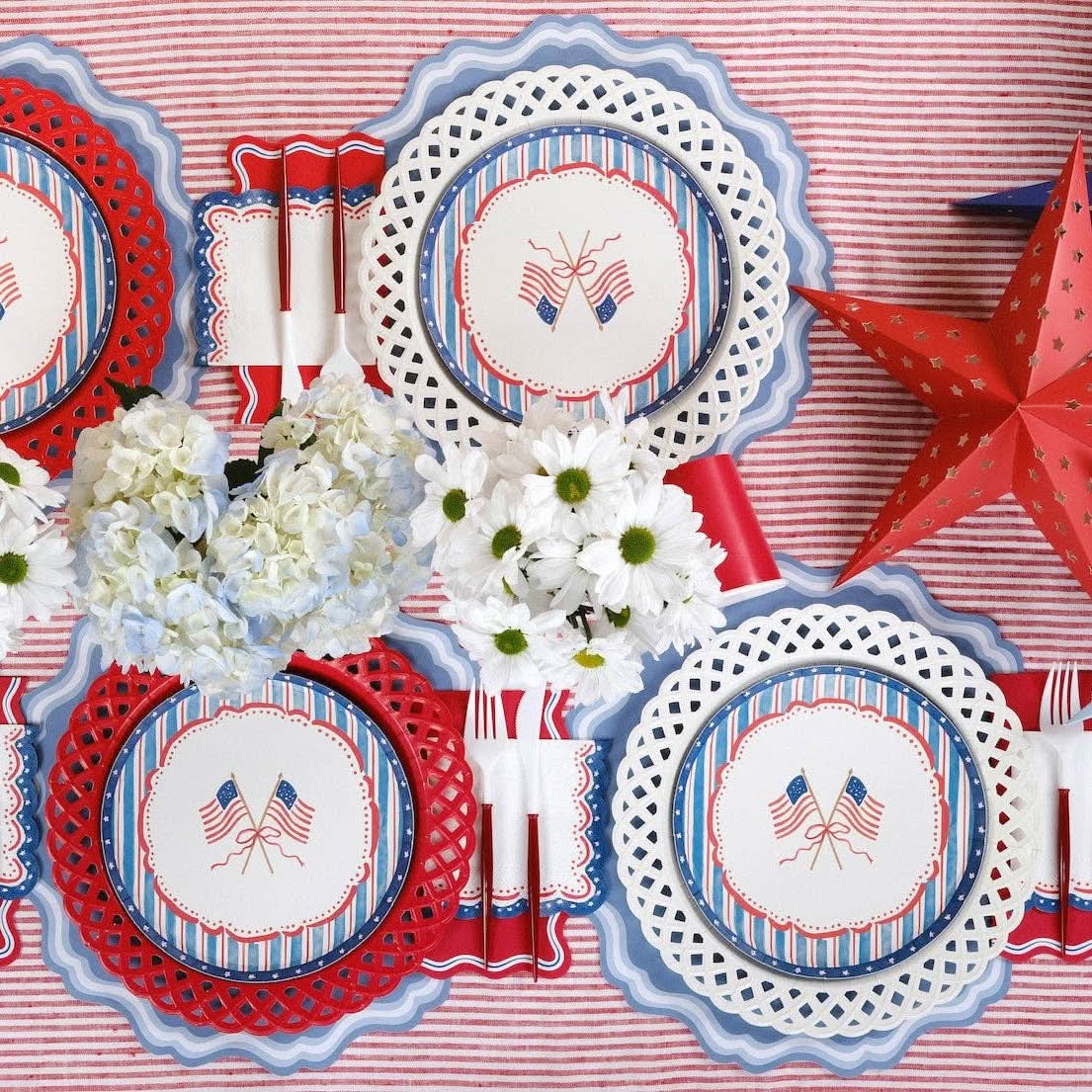 White Basketweave Dinner Paper Plates - Porcupine Paper Co.