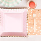 Blush Gold Foil Scalloped Square Plates - 9" | Set of 8 - Porcupine Paper Co.