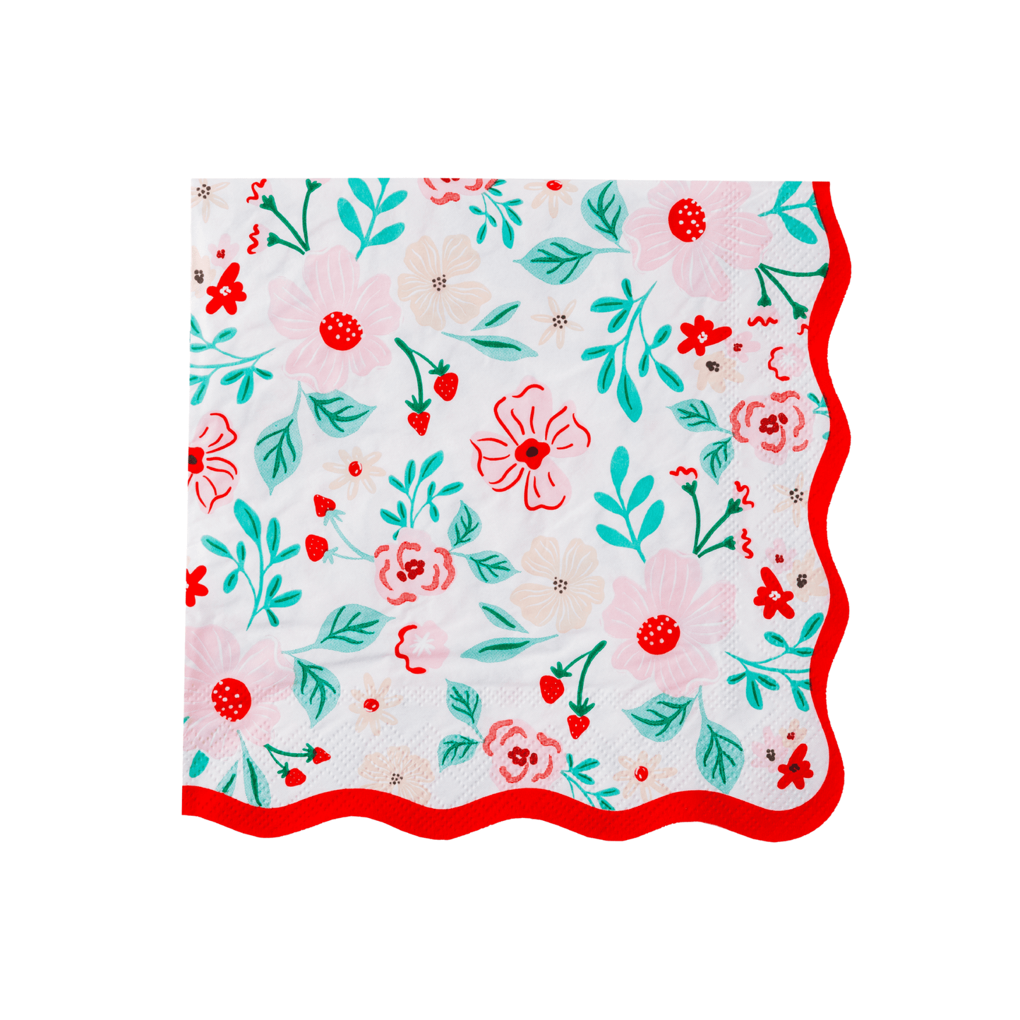 Pink & Red Floral Dinner Napkins | 20 Count - Porcupine Paper Co.
