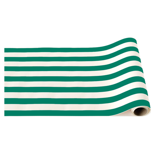 Emerald Green Signature Cabana Stripe Table Runner