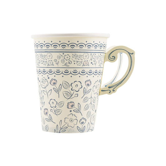 Pembroke Tea Cup Paper Party Cups | 12 oz - Pack of 8