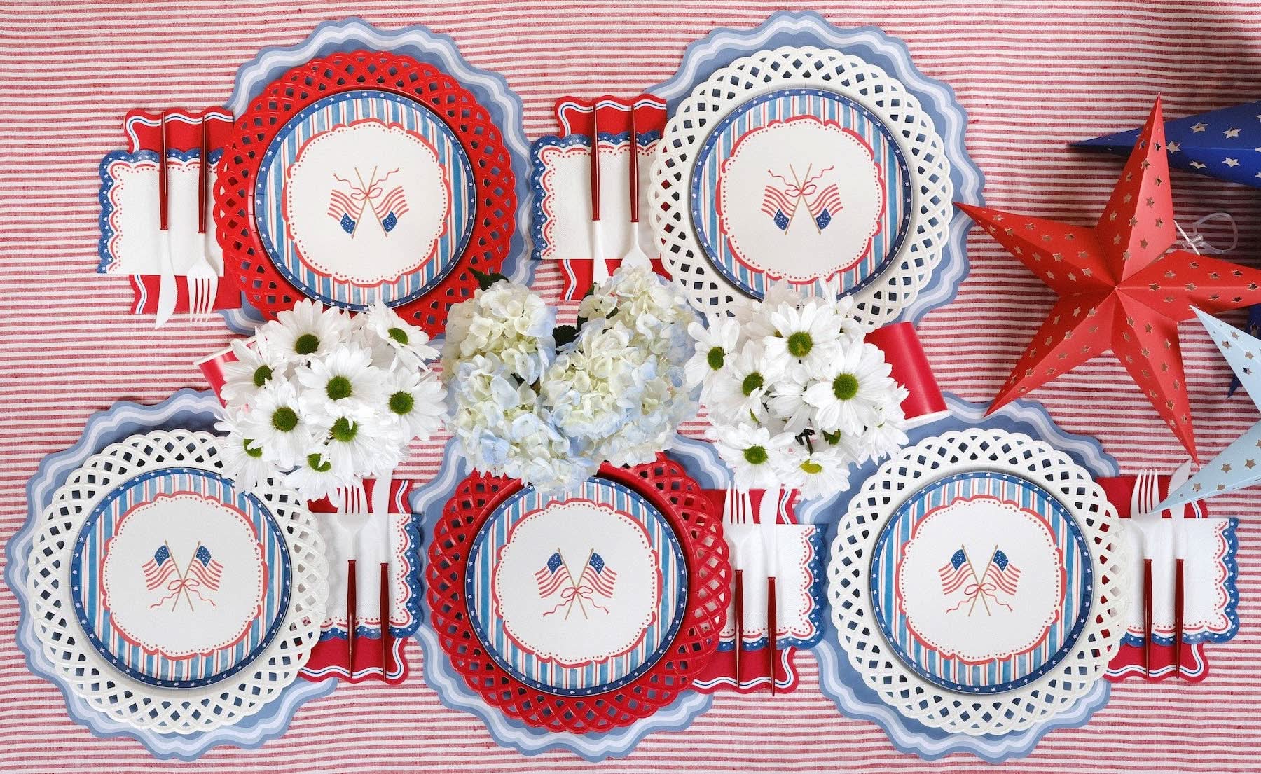 White Basketweave Dinner Paper Plates - Porcupine Paper Co.
