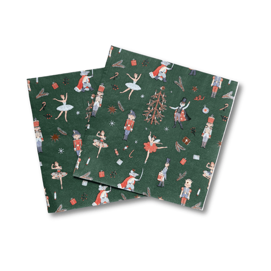 Green Christmas Nutcracker Dinner Napkins | 24 count