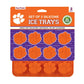 Clemson Tigers ice cube tray by Masterpieces Puzzles with tiger paw and logo-shaped ice molds on a white surface.