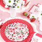 Red Basketweave Dinner Paper Plates by Gatherings by Curated Paperie, featuring a textured basketweave design for serving meals.