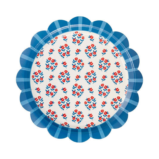 My Mind’s Eye floral paper plate set, 9-inch size, featuring vibrant floral patterns for parties and celebrations.