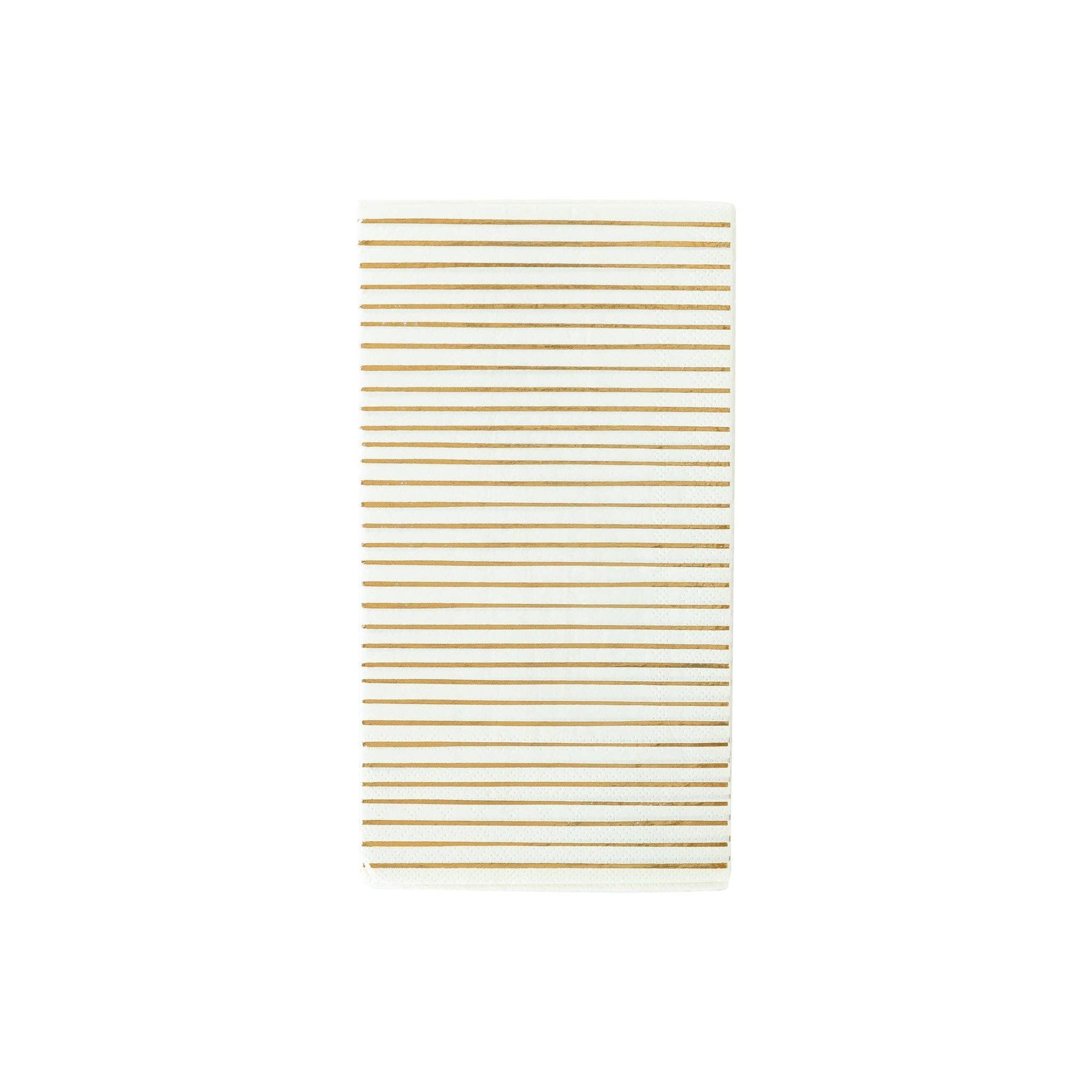 Gold stripe dinner napkins from My Mind’s Eye, set of 18, featuring elegant gold stripe design on soft paper for dining.