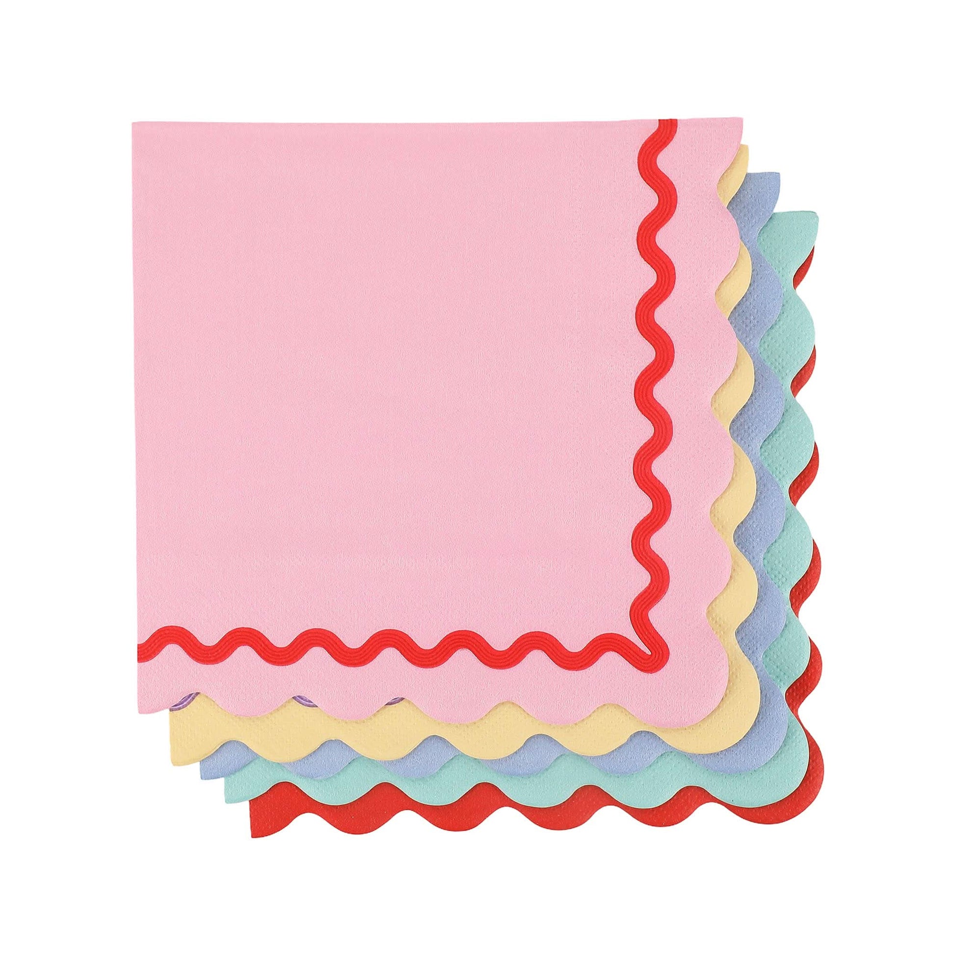 Rainbow Ric Rac Assorted Lunch Napkin - Porcupine Paper Co.