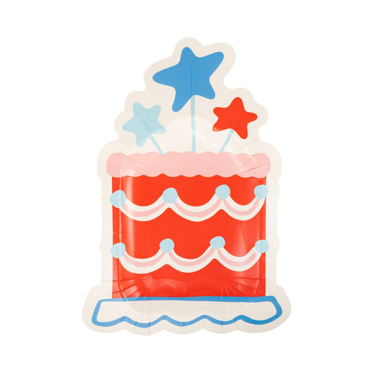 Summer Cake Shaped 11" Paper Plate | 8 count