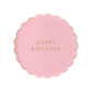 Petal Pink Happy Birthday dessert plates by Bonjour Fête, 8.5-inch set of 8 with floral design for celebration.