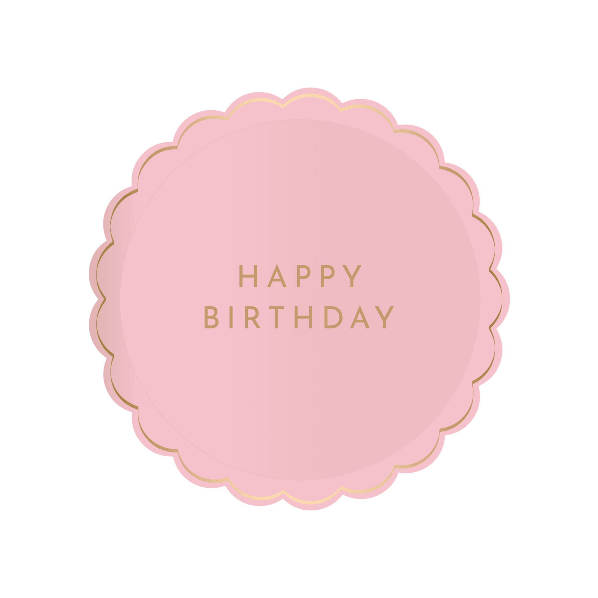 Petal Pink Happy Birthday dessert plates by Bonjour Fête, 8.5-inch set of 8 with floral design for celebration.