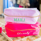 Clear Mahjong Tile Storage Bag with Handles: Hot Pink / Let's Mahj - Porcupine Paper Co.