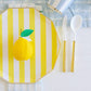 Soleil Yellow Cabana Signature Stripe Plates | Set of 8