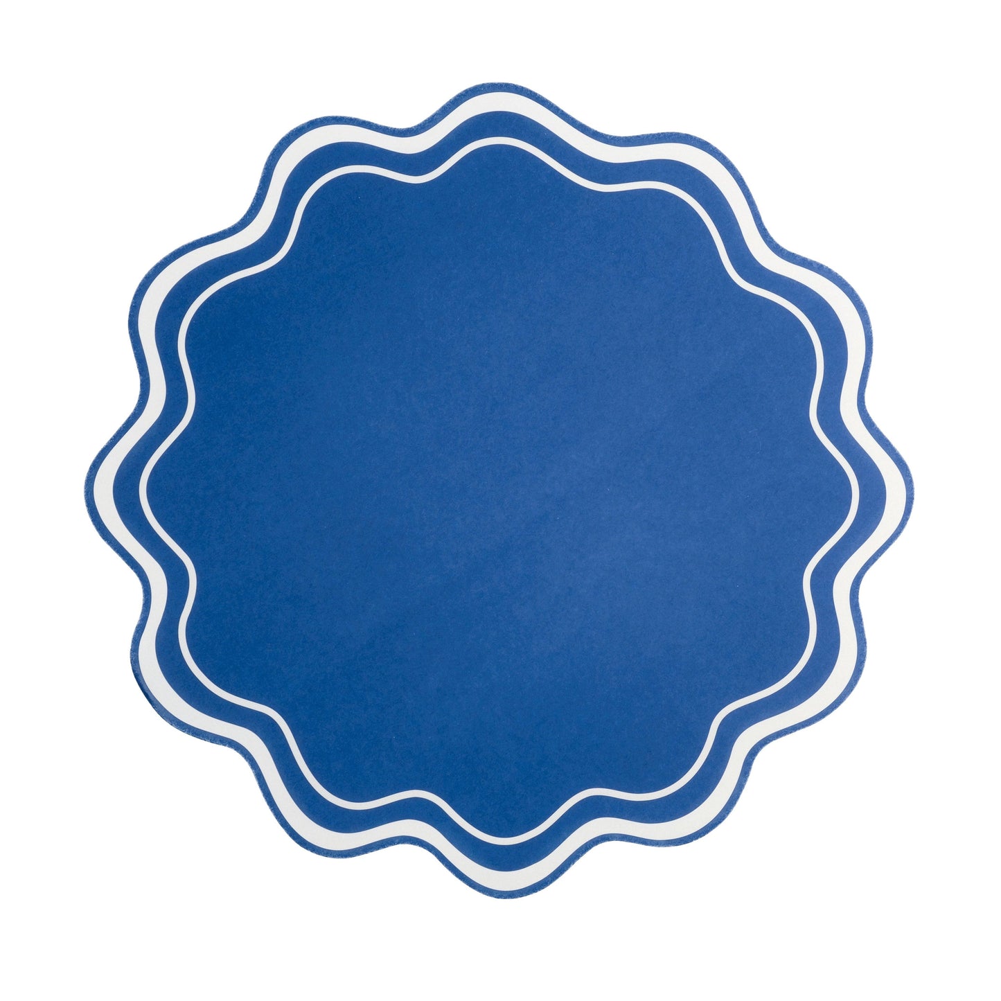 Navy Wavy Scallop Placemat | Set of 12