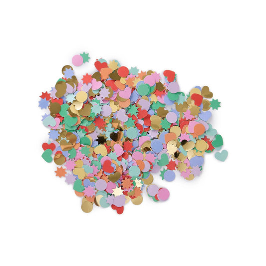 Colorful Magic Confetti Celebration Sprinkle Mix by Packed Party with vibrant, festive confetti pieces for parties and celebrations.
