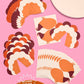 Set of 12 Turkey Time Place Cards by xo, Fetti featuring festive turkey designs for holiday table settings.