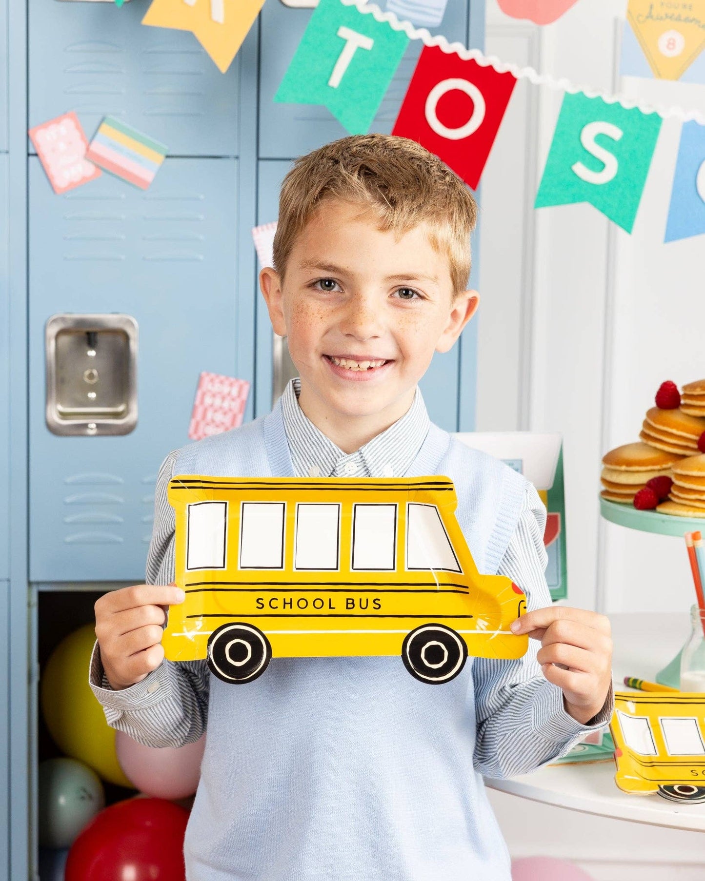 School Bus Shaped Plates 11" | Set of 8