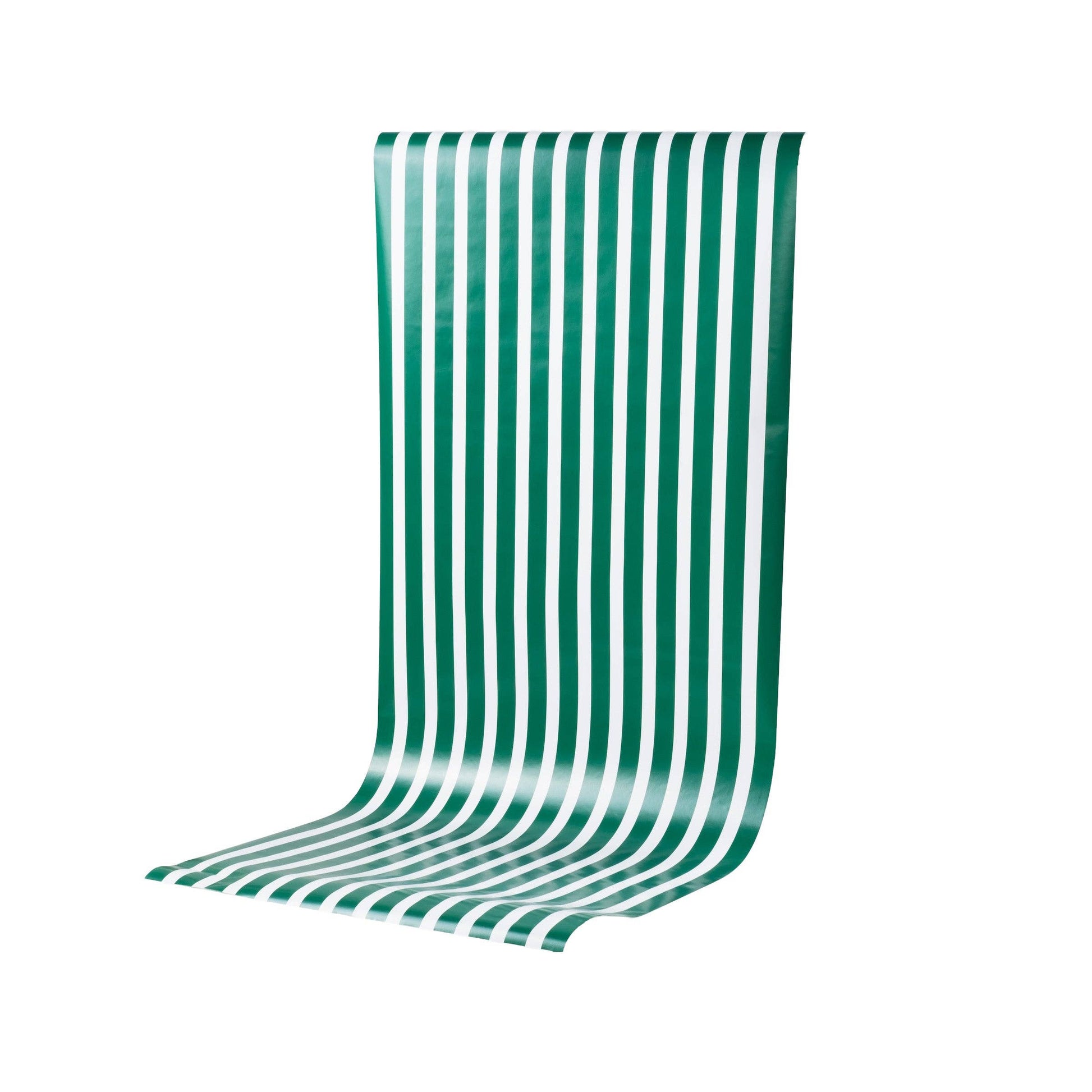 Dark green striped table runner by Gatherings, 18x120 inches, draped on a dining table for a stylish, festive look.