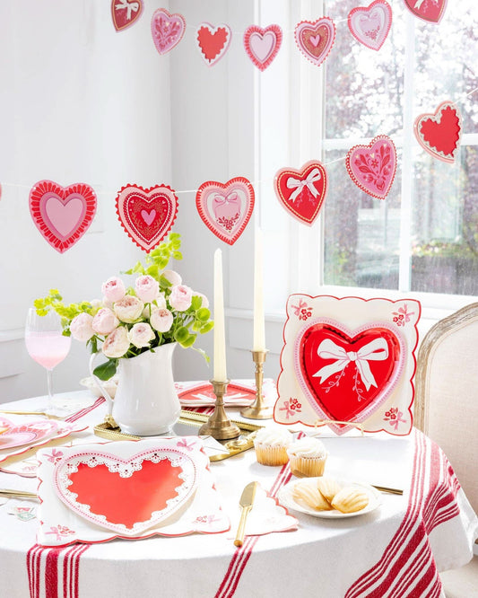 Vintage Heart Shaped Plate - 9" | Set of 8 - Porcupine Paper Co.