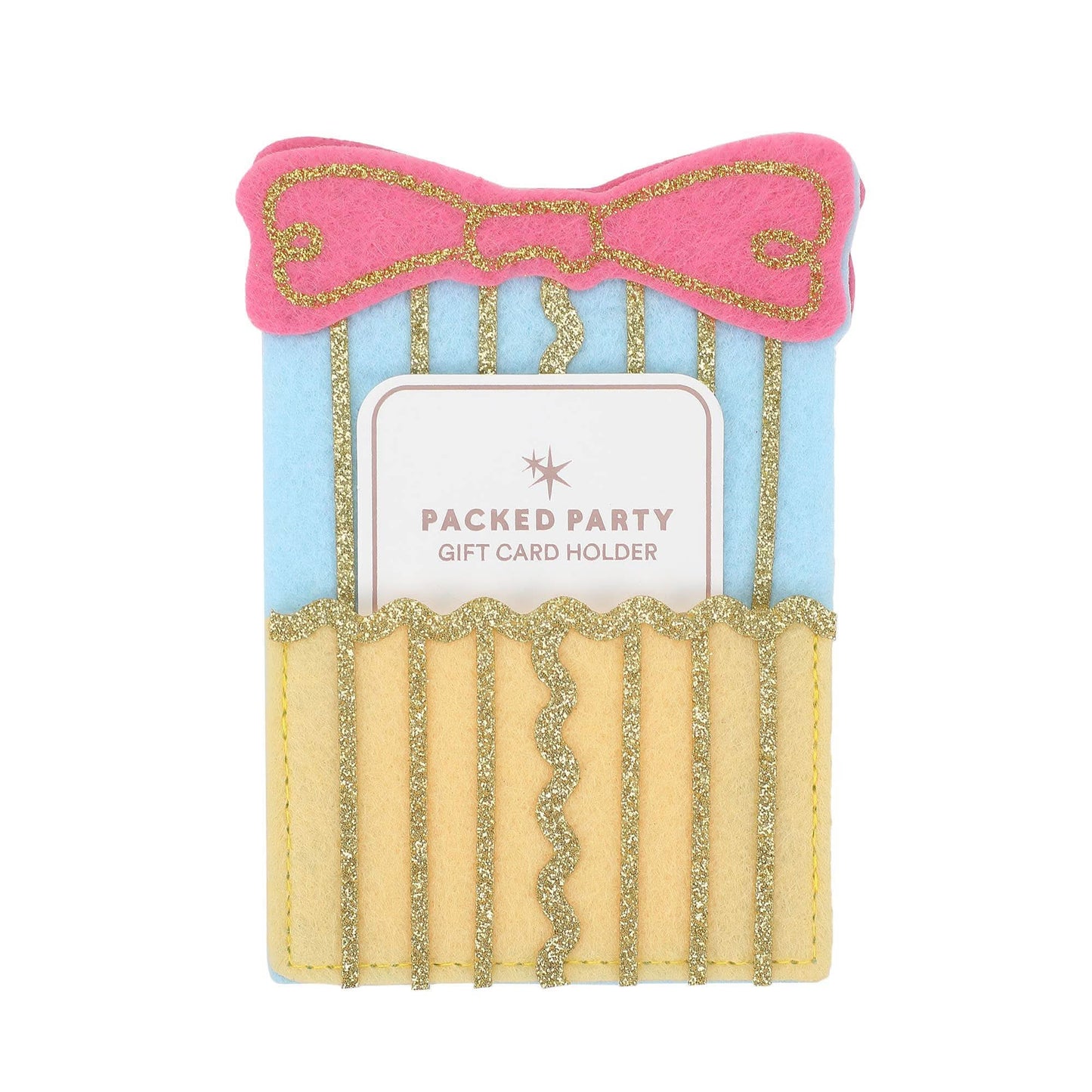 Packed Party birthday gift card holder with colorful, festive design, perfect for presenting a birthday present gift card.