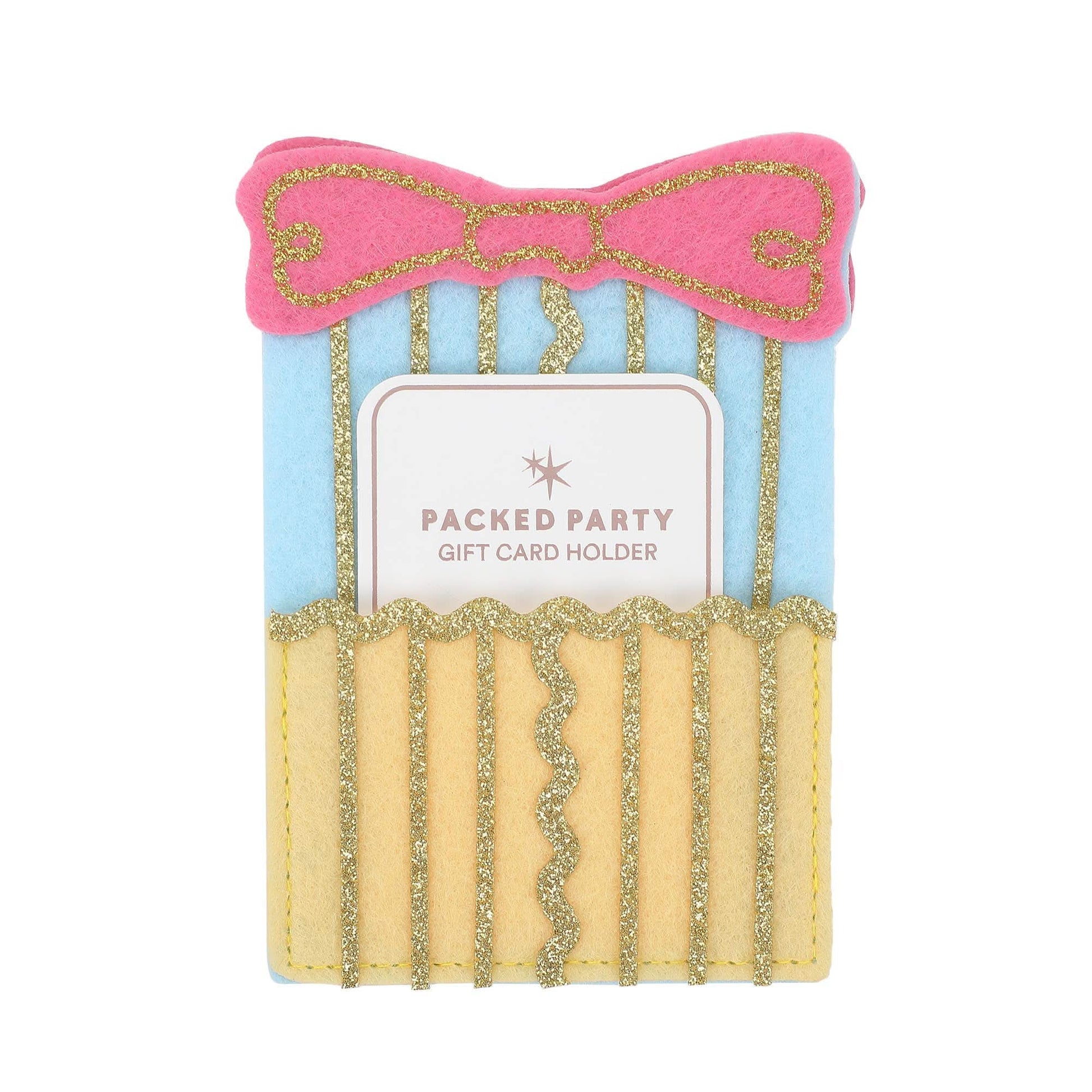 Packed Party birthday gift card holder with colorful, festive design, perfect for presenting a birthday present gift card.