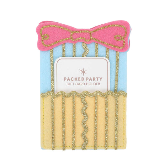Packed Party birthday gift card holder with colorful, festive design, perfect for presenting a birthday present gift card.