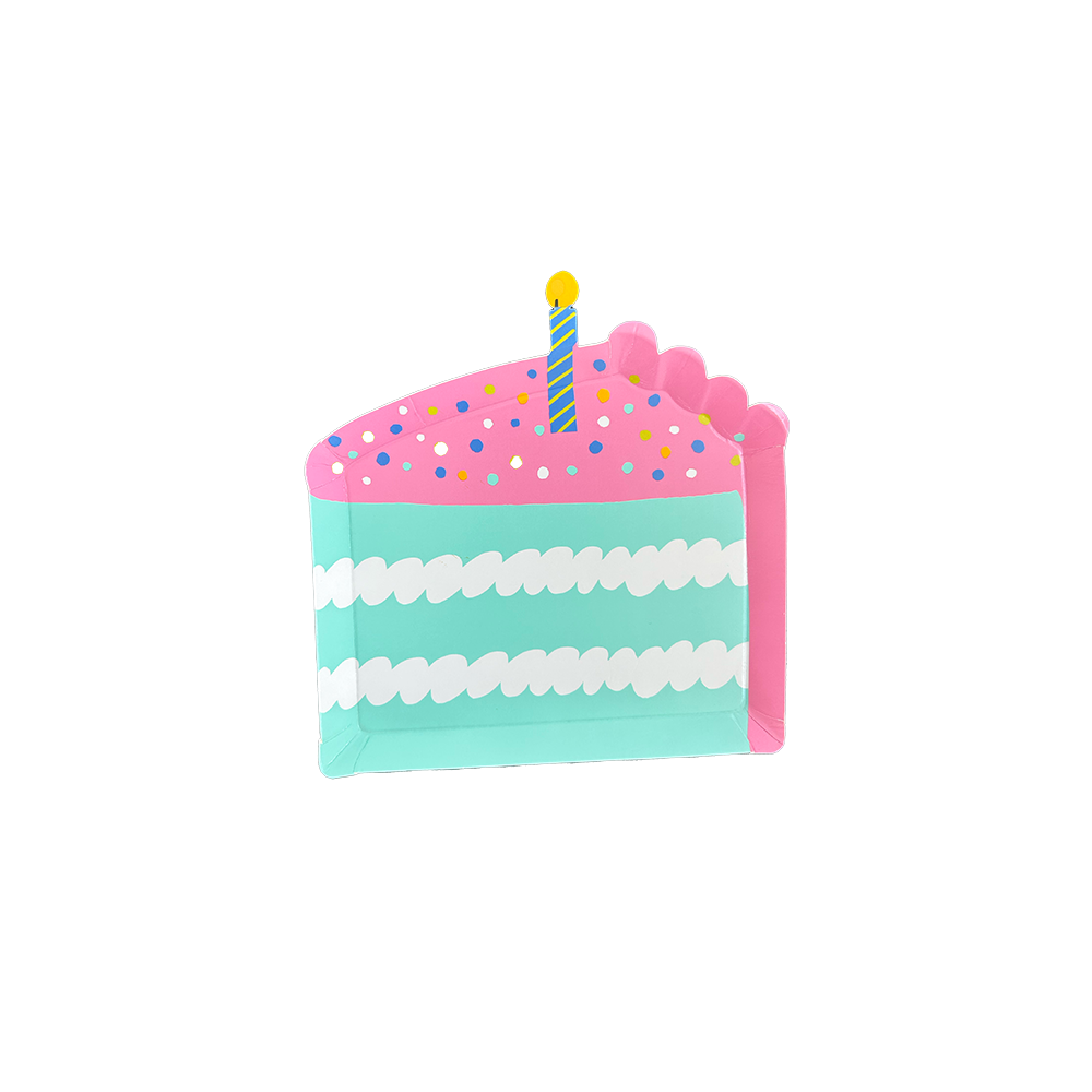 It's A Birthday Cake Slice Canapé Plates | Pack of 8