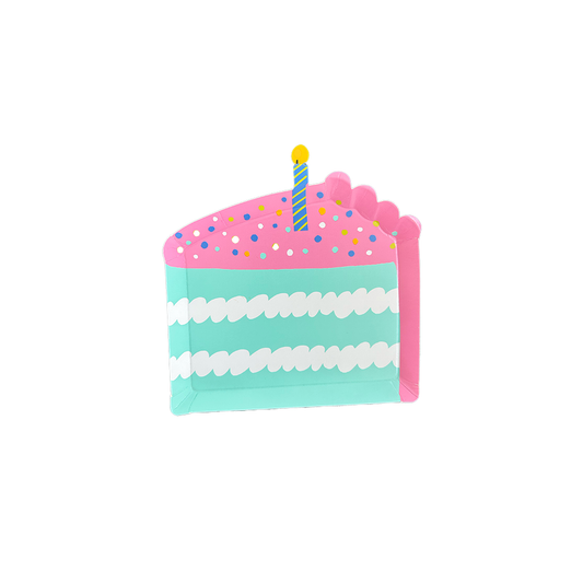 It's A Birthday Cake Slice Canapé Plates | Pack of 8