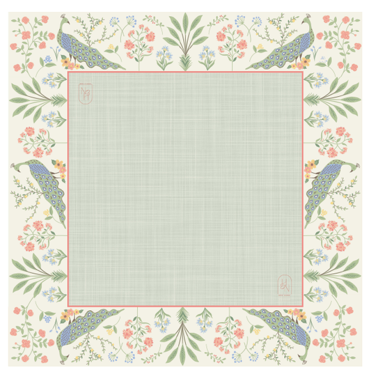 Colorful peacock garden mat by Hutch and Nook featuring a vibrant peacock design on outdoor mat fabric.