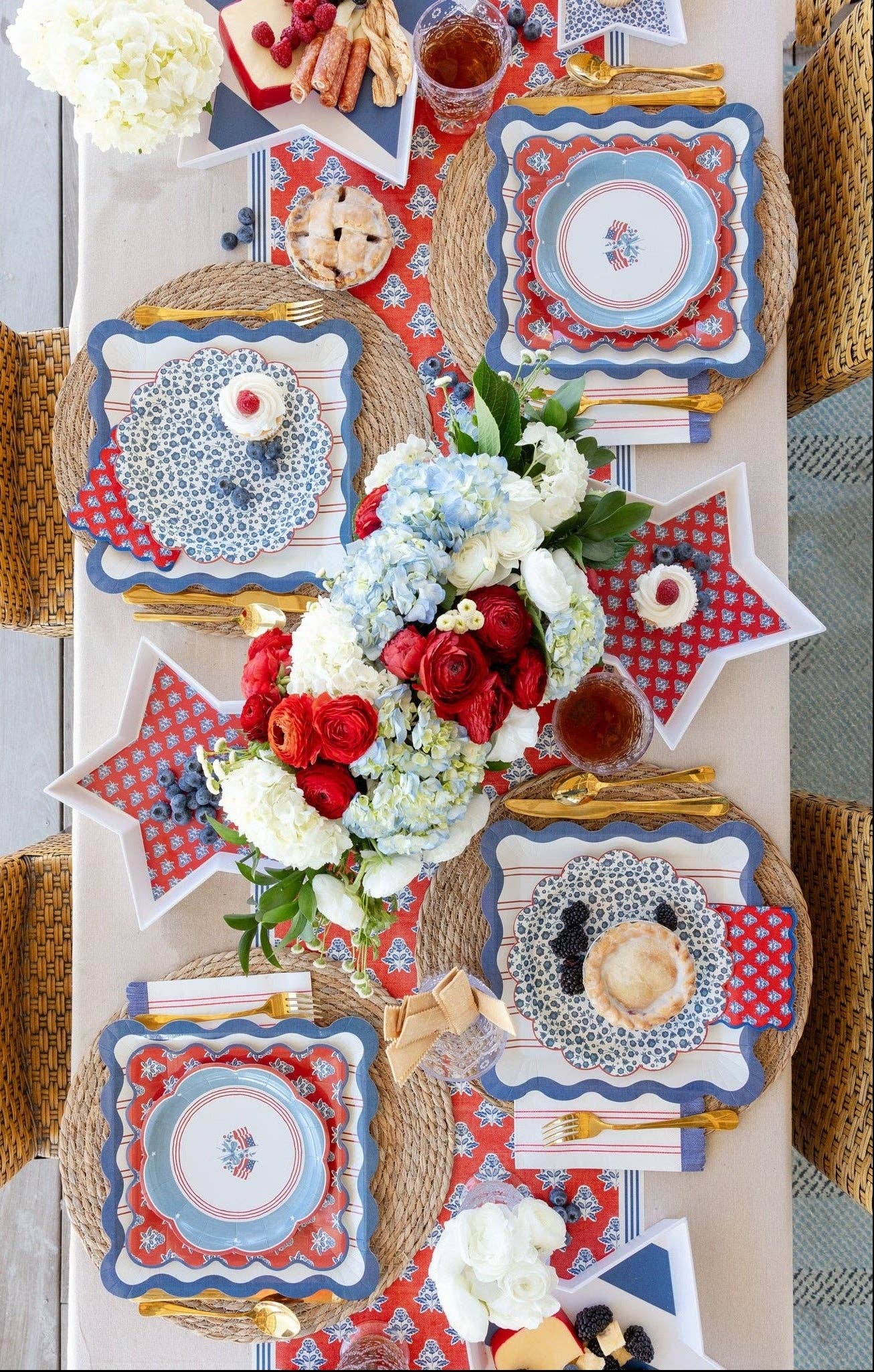 My Mind’s Eye floral table runner with colorful, intricate flower patterns on fabric for decorative dining table accents.