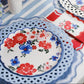 Light Blue Basketweave Dinner Paper Plates - Porcupine Paper Co.