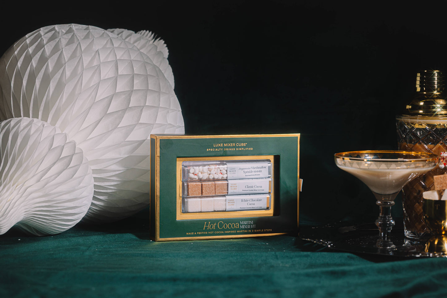 Hot Cocoa Martini Mixer Kit with Peppermint Rimmer