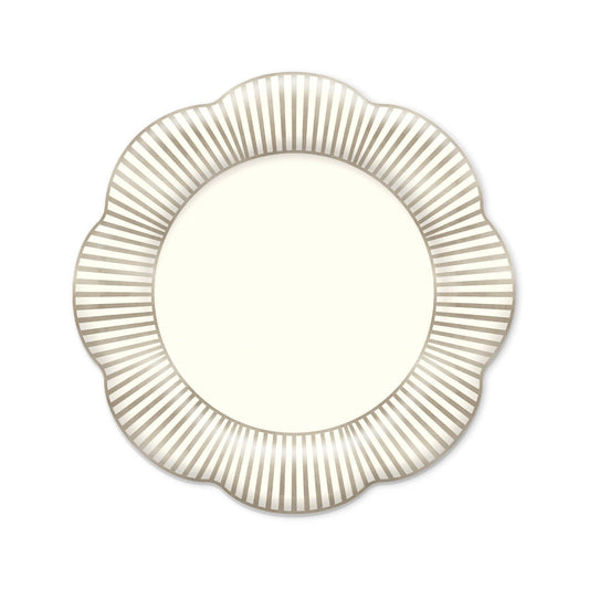 Antique Gold Edge Stripe Border Plate - 10" | Set of 8