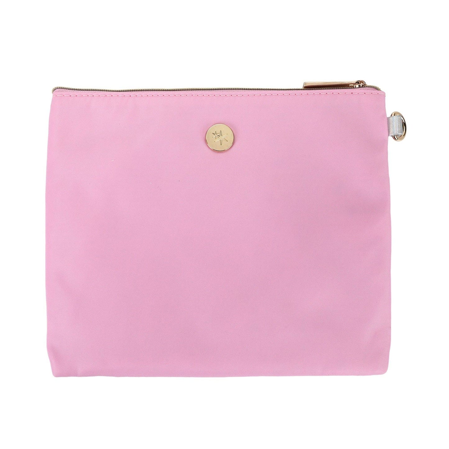 Packed Party Taylor Quilted Hearts Confetti Pencil Pouch with pink and white heart pattern and quilted fabric design.