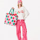 Shiraleah FA LA LA slippers in size S/M featuring cozy red and green festive design with plush fabric for holiday comfort.