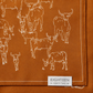 Burnt orange Texas Longhorn outline silk twill scarf by Eighteen Forty Two, 20x20 inches, featuring a Western-inspired design.