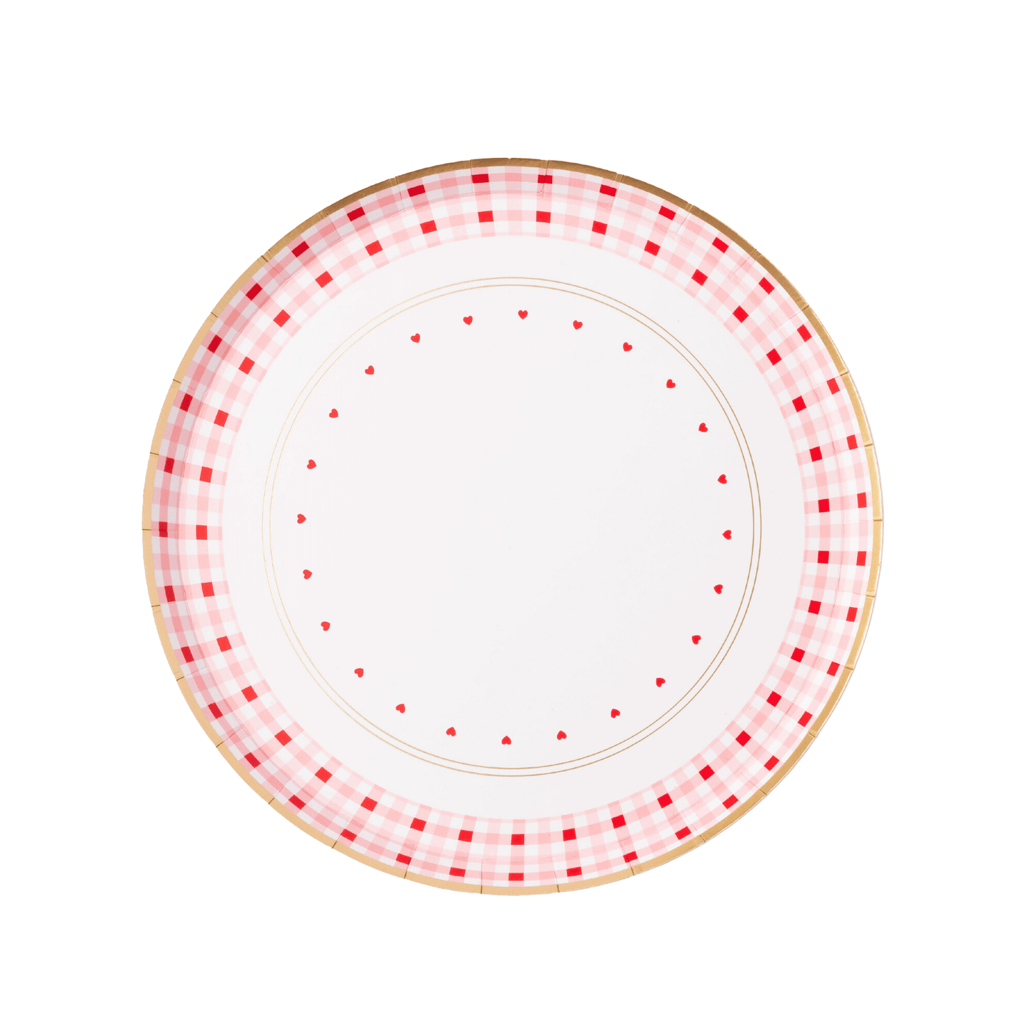 Valentine Red Gingham Dessert Plates 8.25" | Set of 8 - Porcupine Paper Co.