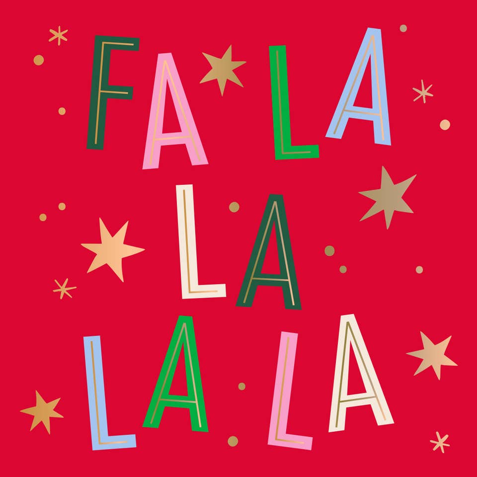 Fa La La Red Cocktail Napkins - 20ct